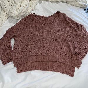 Loose knit long sleeve sweater